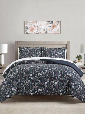 Sunham Veronica Botanical 2-Pc. Comforter Sets - Navy